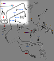 Трубка топливная FORD V347 / 8 12-FWD 2.2TDCI (от корпуса топливного ф-ра