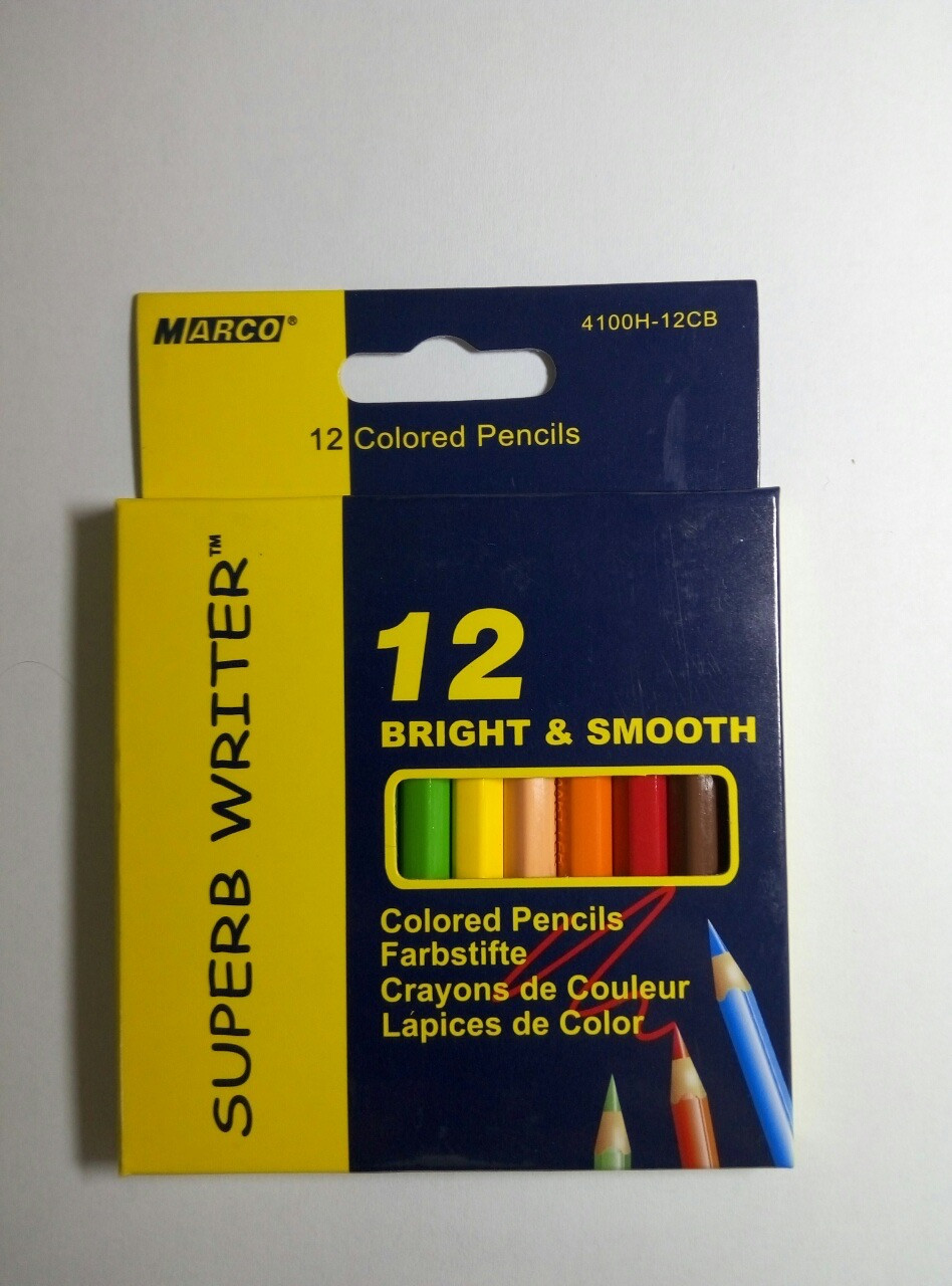Олівці кольорові Marco 12 кольорів короткі