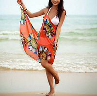 Парео, пляжное платье! Пять цветов. Оранжевый