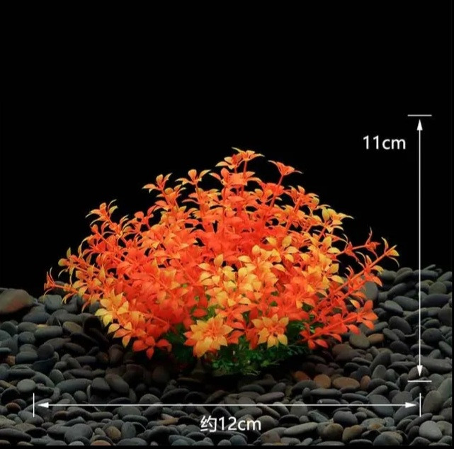 Штучні рослини в акваріум 11 на 12 см помаранчевий, фото 1