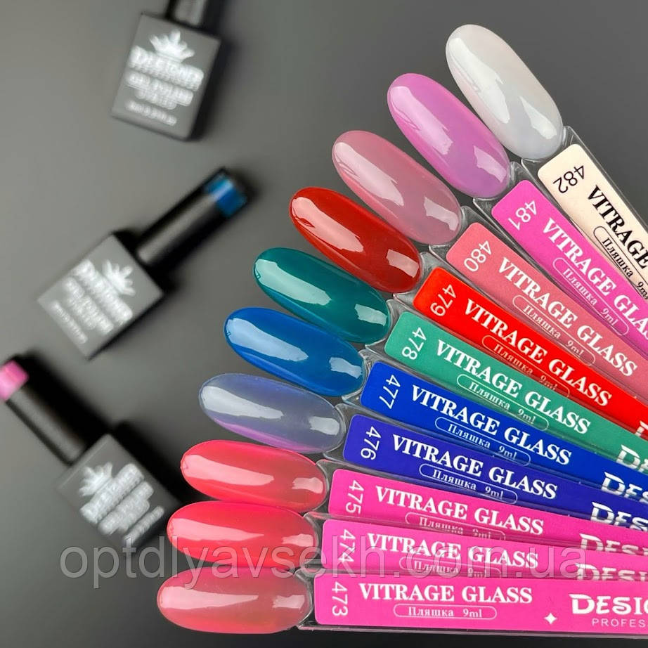 Гель-лак Vitrage Glass Дизайнер (9 мл) напівпрозорий для манікюру та педикюру, фото 1
