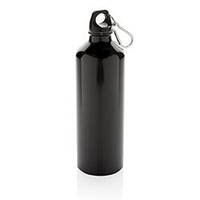 Бутылка для воды с карабином, 750 мл, алюминий, черная (P436.241)