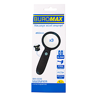 Лупа с подсветкой Buromax Magnifier пластиковая 174х69х21 мм d 60 мм c кратностью увеличения x3 (BM.4309)