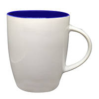 Чашка керамічна 0,33 л Camellia глянсова синя всередині, глянсова біла зовні