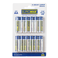 Набор элементов питания (щелочные батарейки) Buromax LR6 (AA) 1,5 V 12 шт. в упаковке (BM.5900-12)