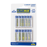 Набор элементов питания (щелочные батарейки) Buromax LR03 AAA 1,5 V 12 шт. в упаковке (BM.5901-12)