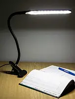 Настольная лампа светодиодная на прищепке гибкая led usb кабель, Лампа на прищепки Черная