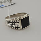 Чоловіча срібна печатка з оніксом 124 23 розмір, фото 8