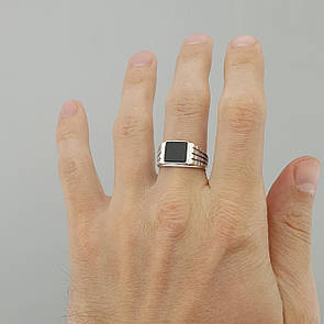 Чоловіча срібна печатка з оніксом 124 19.5 розмір