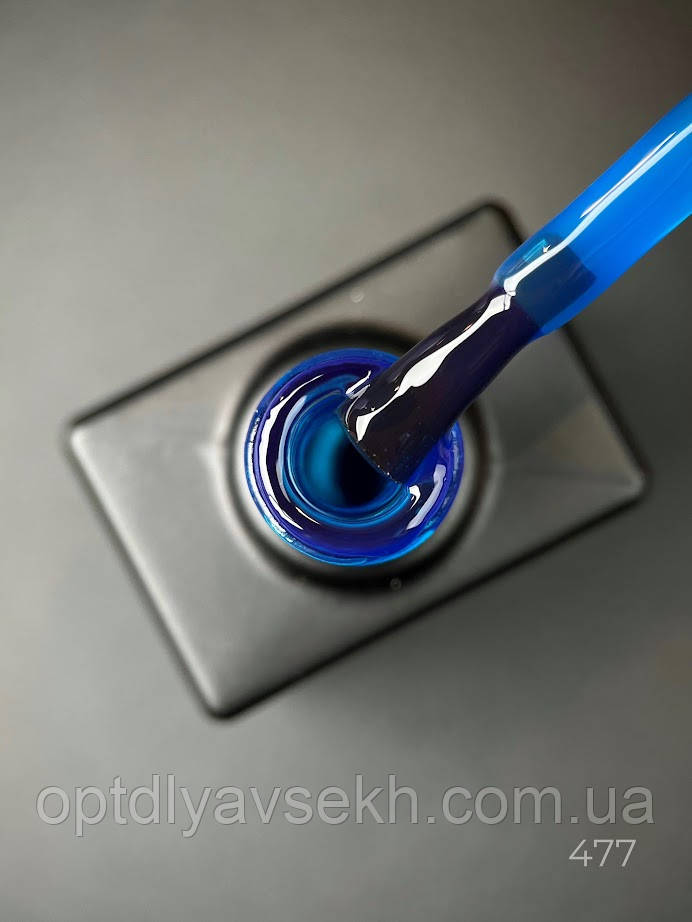 Гель-лак Vitrage Glass Дизайнер (9 мл) напівпрозорий для манікюру та педикюру Синій №477