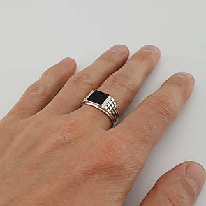Чоловіча срібна печатка з оніксом 124 21 розмір