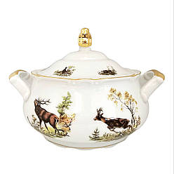 Супниця Gloria fine porcelain Bavaria Handwork Bayreuth Made in Germany Полювання, h-18,5 см, 2650мл (538-0012)