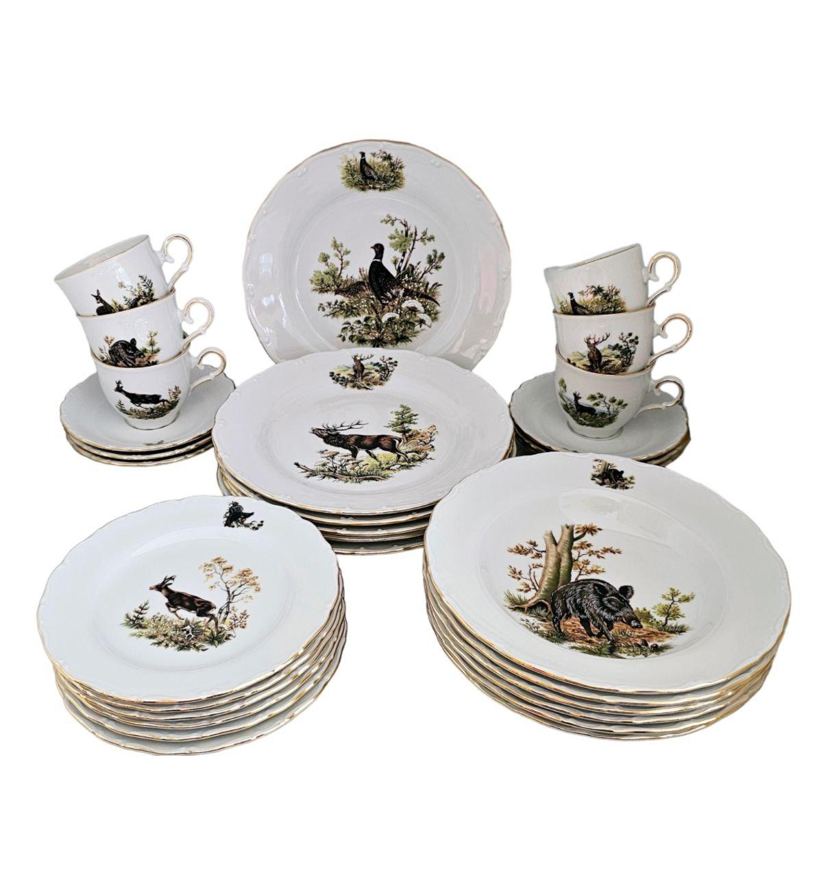 Сервіз обідній Gloria fine porcelain Bavaria Handwork Bayreuth Made in Germany Полювання 30 предмети