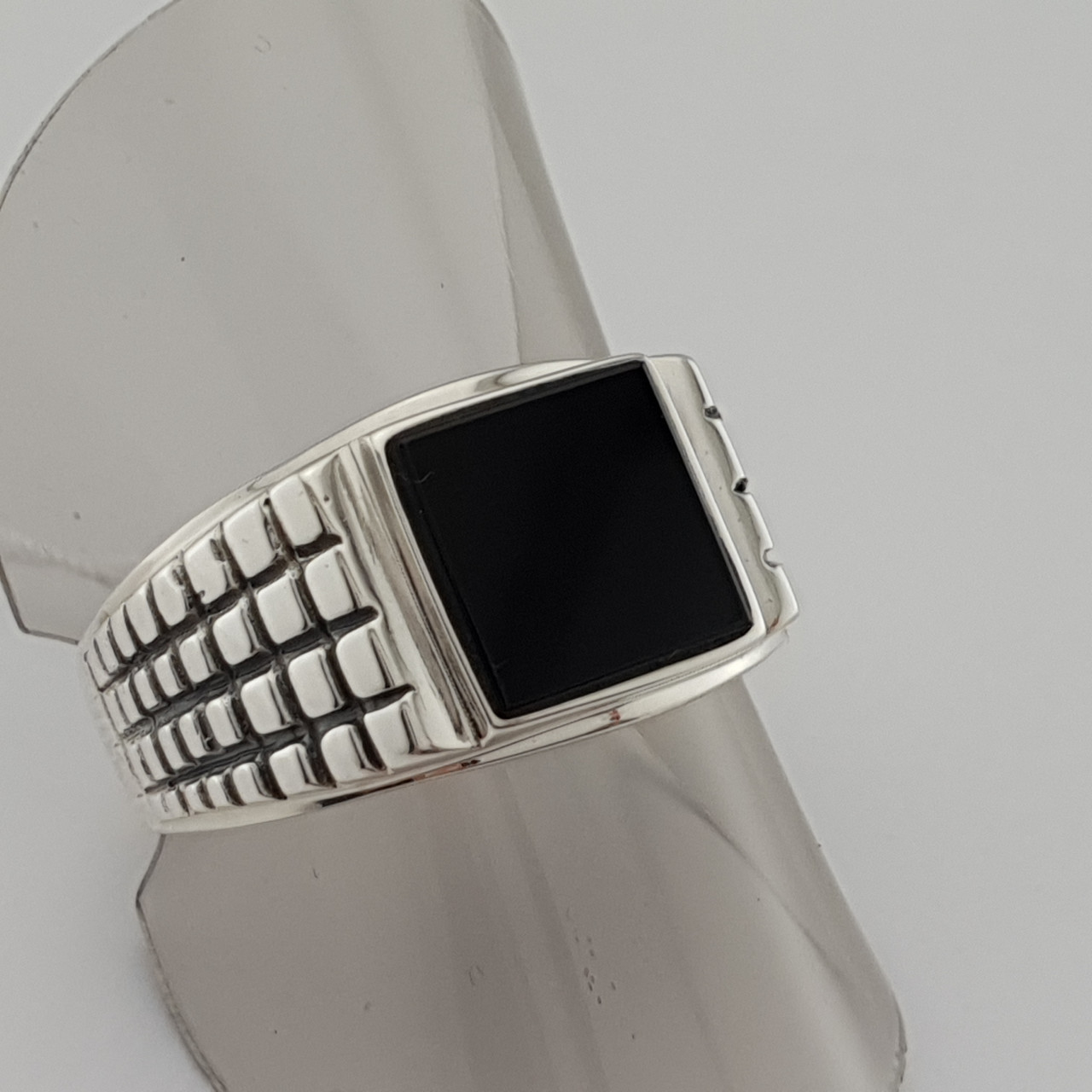 Чоловіча срібна печатка з оніксом 124 23 розмір, фото 1