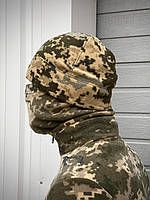 Мужская шапка флисовая пиксельная зимняя ВСУ тактическая военная пиксель камуляж (B)