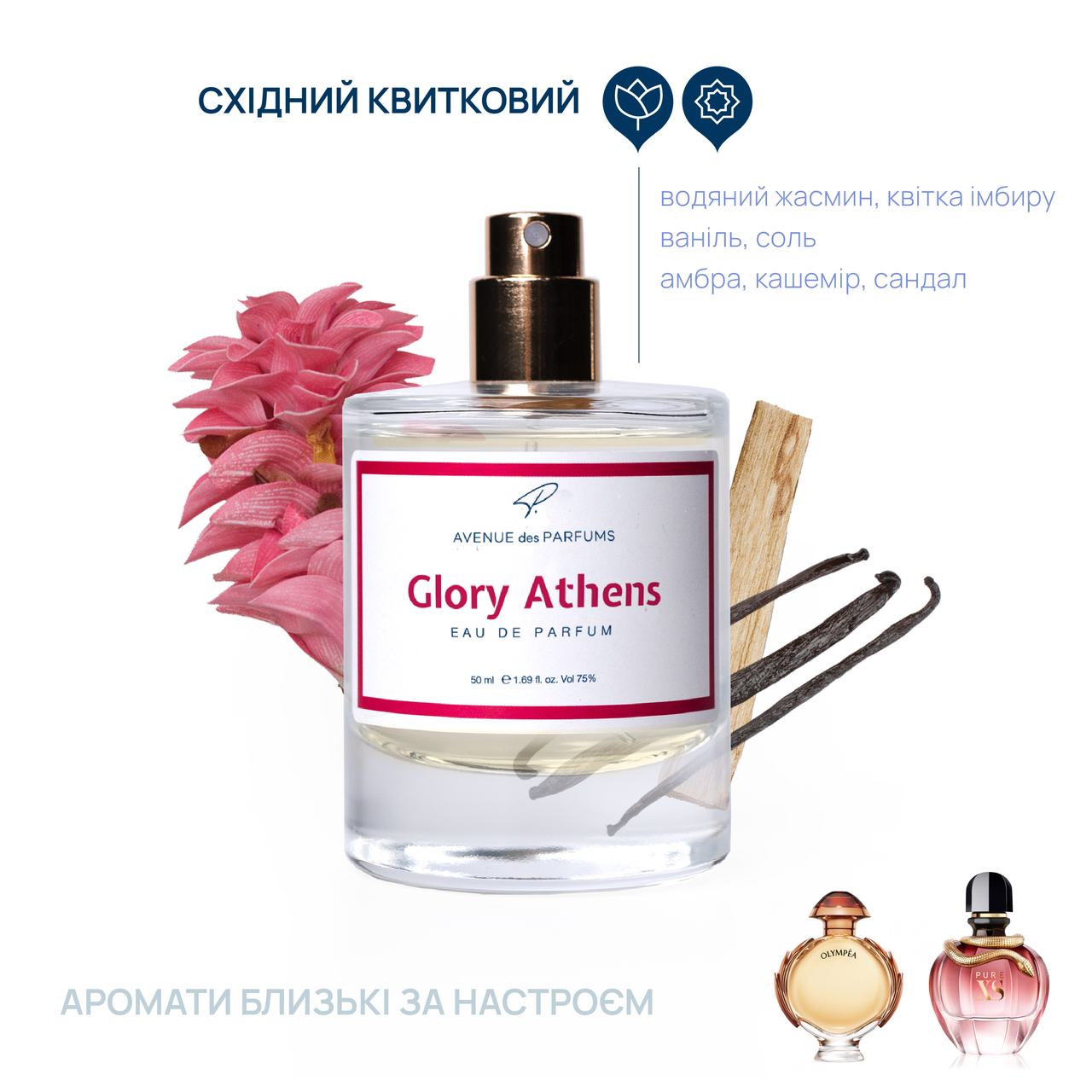 Духи женские Glory Athens (Olympea,олимпия )  восточный- цветочный аромат AVENUE des PARFUMS, фото 1