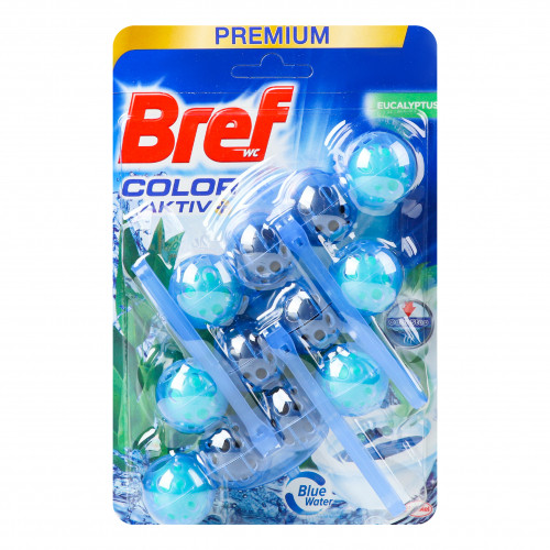 Туалетний блок Bref Кольорова вода Евкаліпт 50г*3шт, Bref, Арт.49164