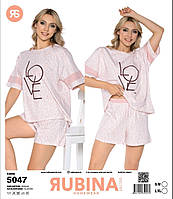 Пижама женская Rubina Secret размером L/XL (48/50). Комплект для дома и сна. Футболка и шорты