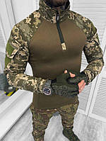 Тактическая рубашка убакс пиксель / Рубашка под бронежилет / Армейская рубашка пиксель с длинным рукавом
