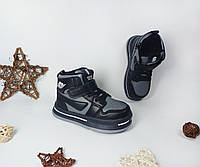 Детские демисезонные ботинки хайтопы 28 31 для мальчика черные серые