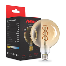 Філаментна лампа Vestum "вінтаж" golden twist G95 Е27 6Вт 220V 2500К (1-VS-2507)