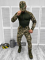 Летний тактический костюм пиксель 3в1, военная форма пиксель 3в1, летняя форма пиксель с убаксом