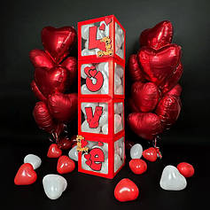 Гелієві кулі з декором Бокси/Кубики 30*30*30 см.