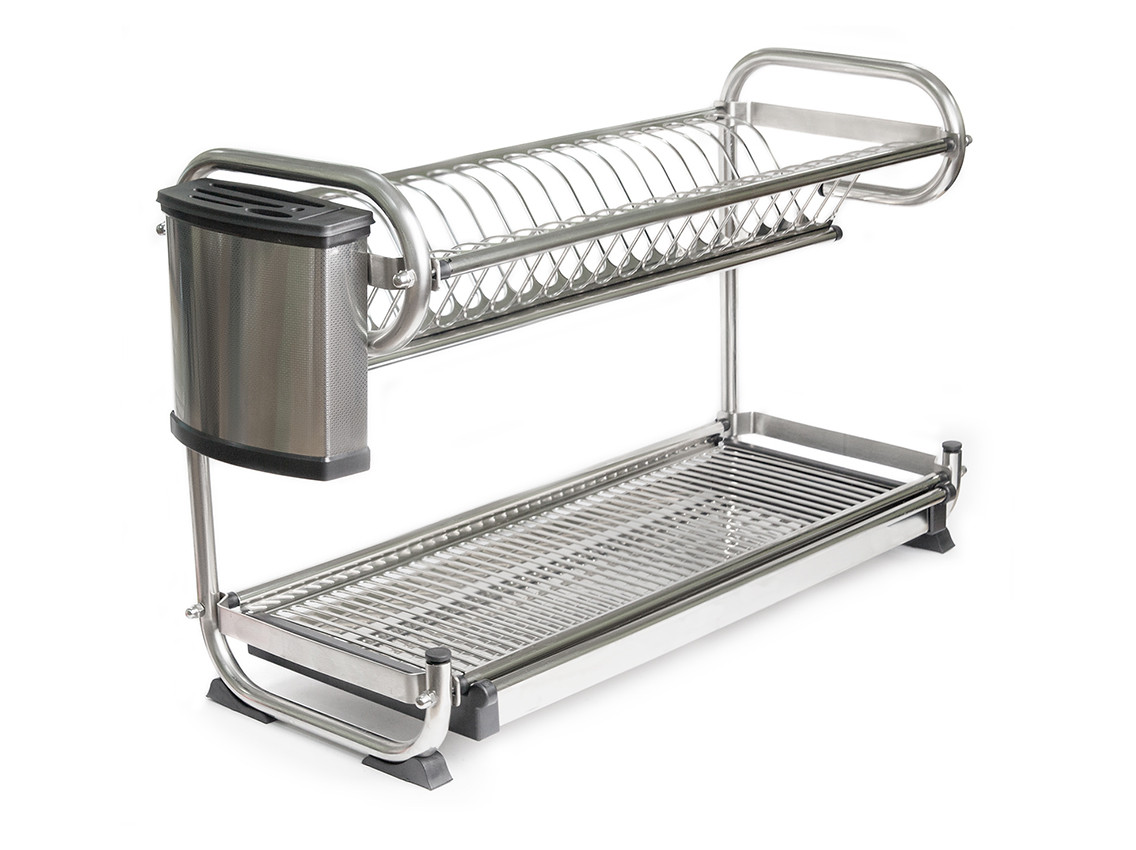 СУШКА ДЛЯ ПОСУДИ НАСТОЛЬНА ДВУХОВАНЕВА L=595 НЕРЖУВАЛЬНА СТАЛЬ