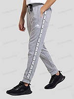 Спортивные штаны мужские Kappa Joggers серые с лампасами