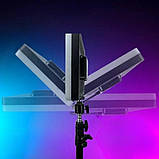 Світлодіодна прямокутна лампа 23х16см RGB F99 з пультом та штативом 2м студійне світло для фото та відеозйомок, фото 5