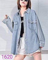 Джинсова жіноча куртка на ґудзиках розмір норма 44-48, кольори уточнюйте під час замовлення