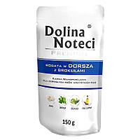 Пауч Dolina Noteci Premium для собак с треской и брокколи 150гр