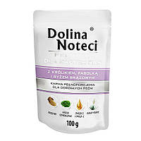 Пауч Dolina Noteci Premium для собак маленьких пород с кроликом фасолью и корич рисом 100гр