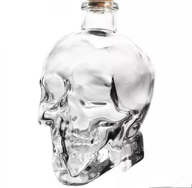 Бутылка череп стеклянная 350 мл - фото 2 - id-p2080691767