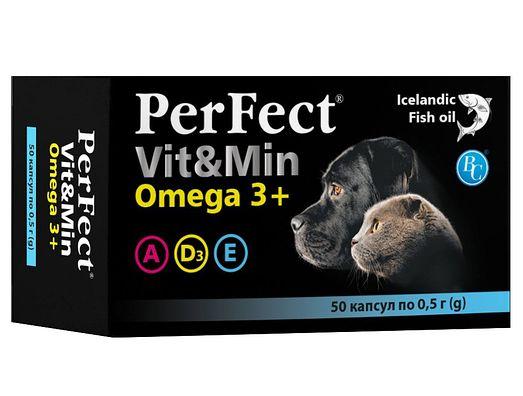 Perfect Vit&Min Omega 3+ витамины для собак и кошек с рыбьим жиром, 50 ...