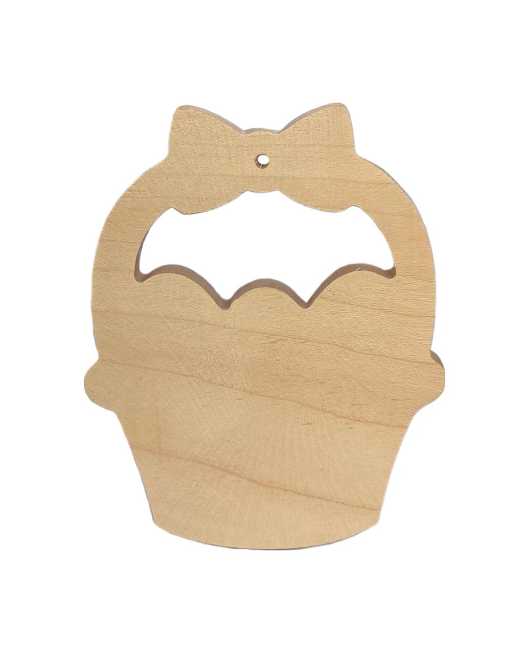 Підвіска дерев'яна Кошик 7*8,5 см.|заготівля для декору | під фарбування | для декупажу