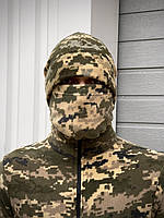 Мужская шапка флисовая пиксельная зимняя ВСУ тактическая военная пиксель камуляж (G)