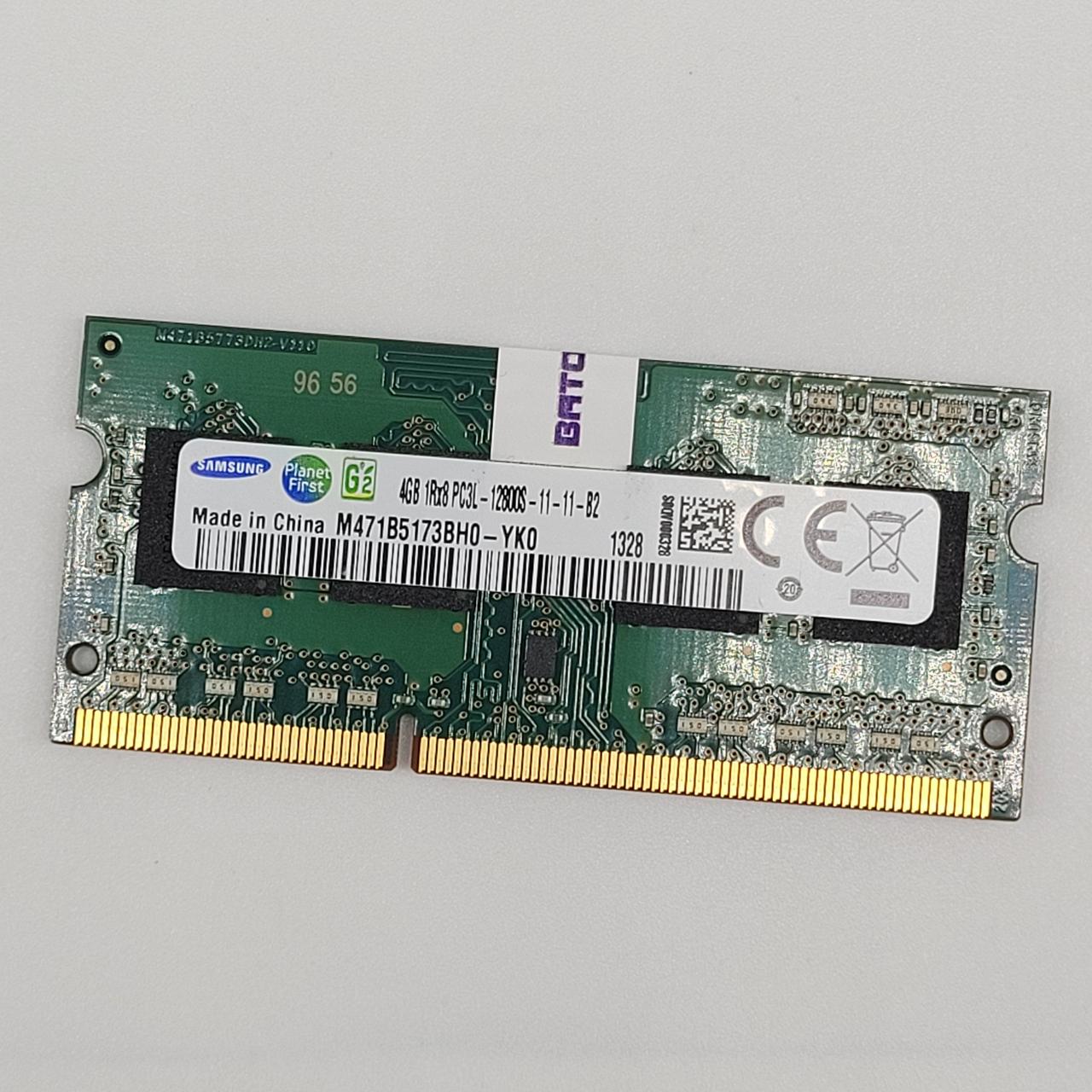 Оперативна пам'ять для ноутбука Samsung SODIMM DDR3L 4Gb 1600MHz PC3L-12800s 1R8 CL11 (M471B5173BH0-YK0) Б/В