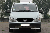 Захист бампера нижній подвійний вус ST014 (нерж) Mercedes Vito W639 2004-2015