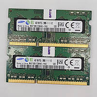 Пара оперативной памяти для ноутбука Samsung DDR3L 8Gb (4Gb+4Gb) 1600MHz 12800s CL11 (M471B5173BH0-YK0) Б/У