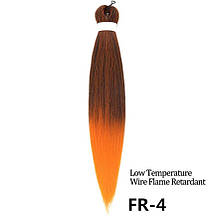 Канекалон Easy Braid омбре чорний оранжевий Довжина 65см Вага 90 грам Низькотемпературний 100-150°С FR-4