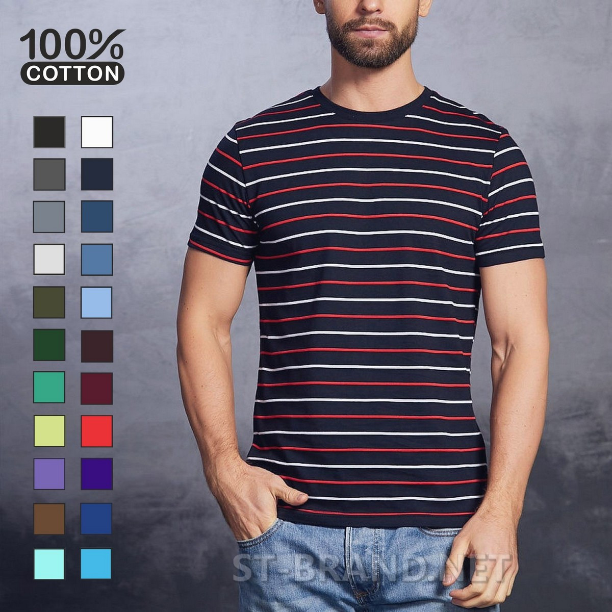 Темно-синя чоловіча футболка з м'якого та приємного бавовняного матеріалу