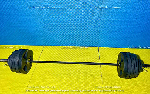Штанга олімпійська набірна на 200 кг 220 см Гантелі, гирі, штанги та диски металеві, фото 1