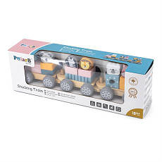 Дерев'яний потяг пірамідка Viga Toys PolarB Звірята (44015) (розвивальна іграшка паровозик), фото 4
