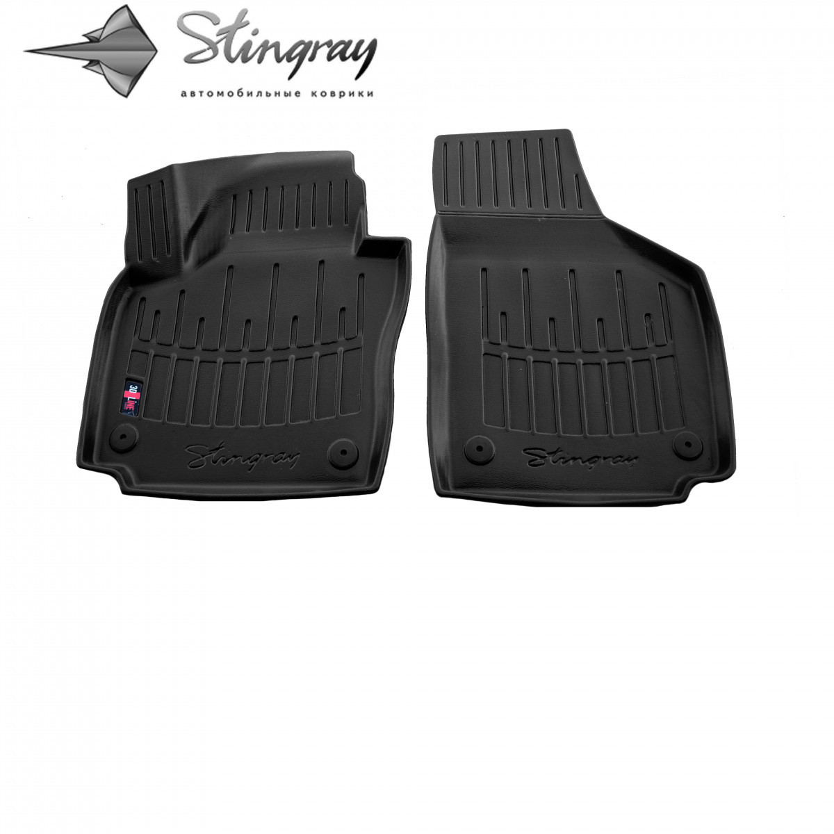 Коврики в салон 3D VW Golf Plus (2005-2014)/ Skoda Yeti (2009-2017) з бортом ТЕП/ 2шт, фото 1