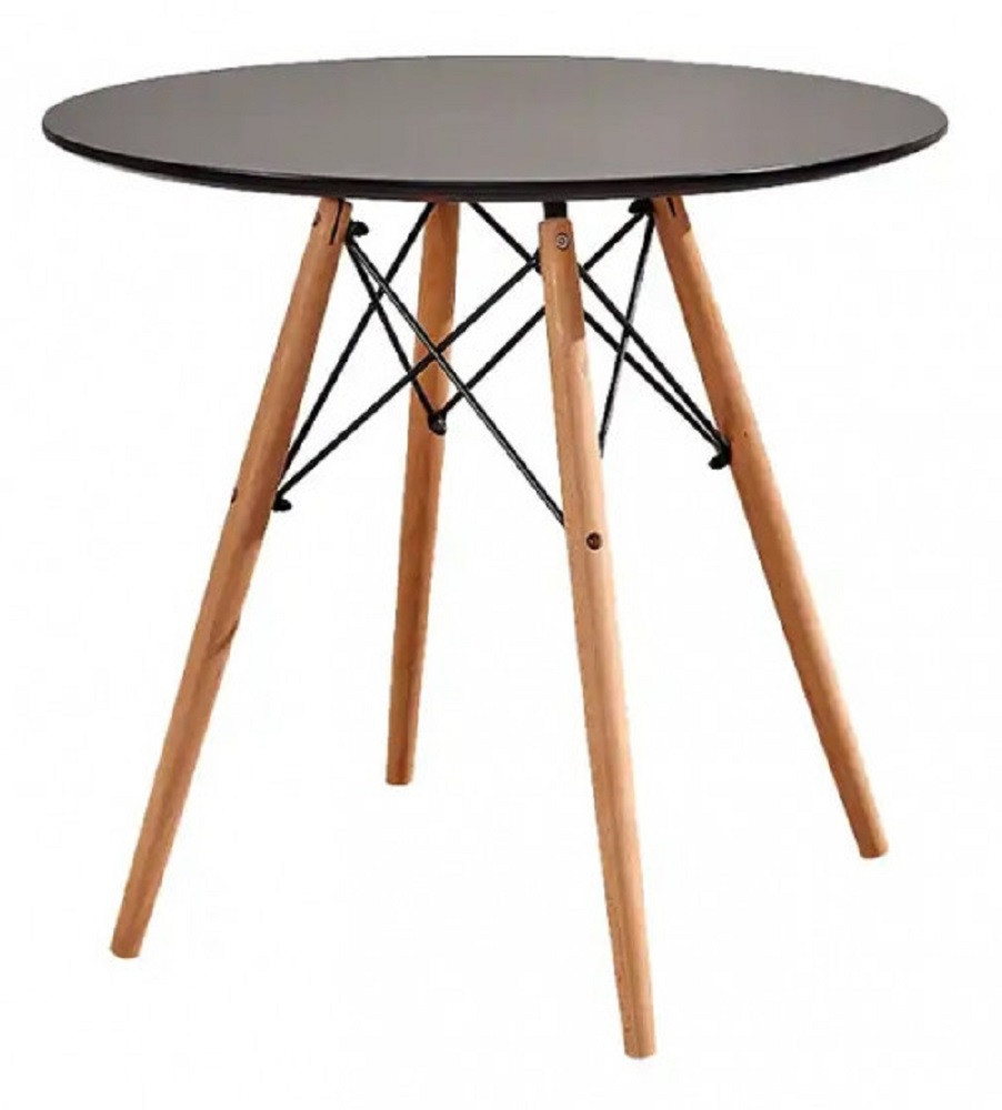Стіл обідній Тауер Вуд круглий чорний діаметр 60 см Eames