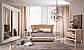 Спальний гарнітур Делюкс Трезор Бьянко колір білий мат/ беж / бронза, фото 3