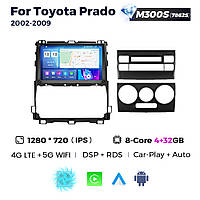 Штатная магнитола Toyota Land Cruiser Prado (J120) (2002-2009) M300 (4/32 Гб), HD (1280x720) QLED, GPS + 4G + CarPlay