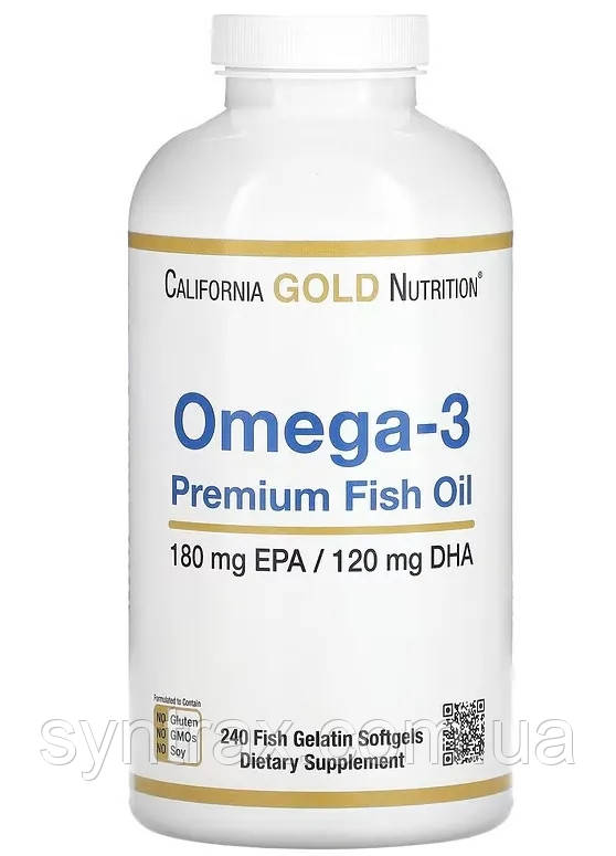 California Gold Nutrition  Omega 3 Premium Fish Oil 240 caps омега 3 рибячий жир