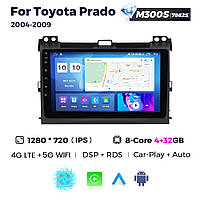 Штатная магнитола Toyota Land Cruiser Prado (J120) (2004-2009) M300 (4/32 Гб), 2K (2000x1200) QLED, GPS + 4G + CarPlay